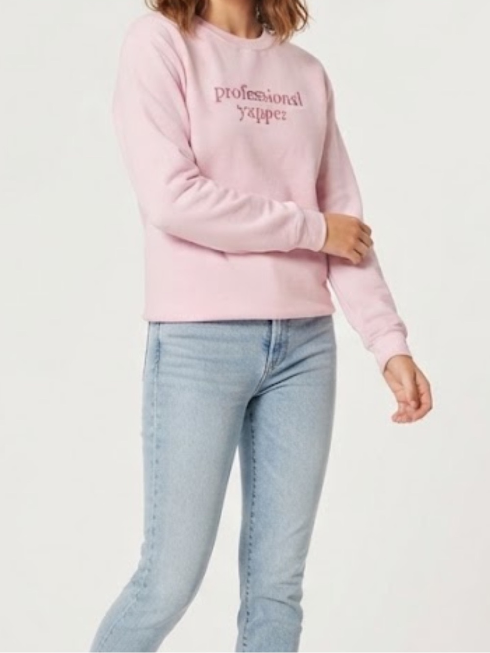 Pink 'Professional Yapper' Graphic Sweatshirt - Women Size Medium
